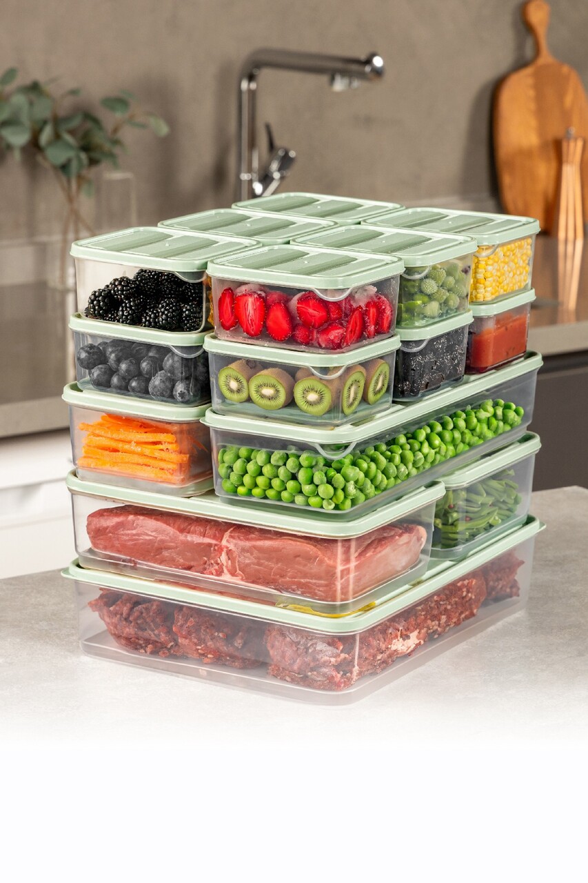 Set recipiente depozitare, Hermia, 964FRM5726, Dimensiune: 23 x 15 x 7 cm / 1750 ml (2 bucăți), Verde menta - imagine 4